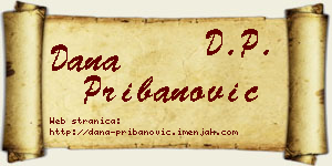 Dana Pribanović vizit kartica